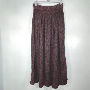 VTG Fenwick Women A-Line pleated Midi Skirts Size 8 Multicolor Cotton Summer